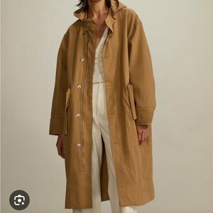 Everlane Canvas Organic Cotton Parka Brown NWT XS Barn Jacket Anorak